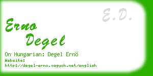 erno degel business card
