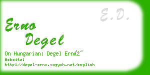 erno degel business card